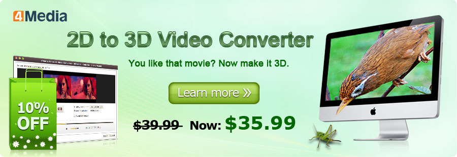 4Media 2D to 3D Converter for Mac