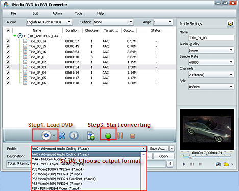 Convert DVD to PS3