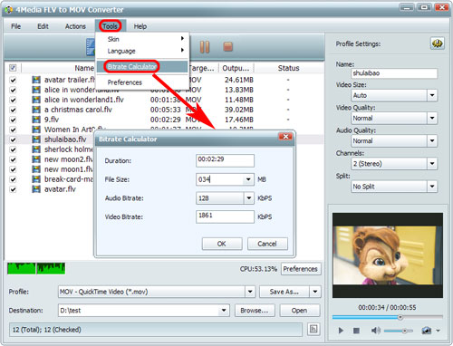 Convert FLV to MOV, FLV to QT