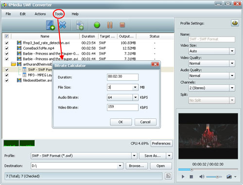 How to convert videos to SWF format